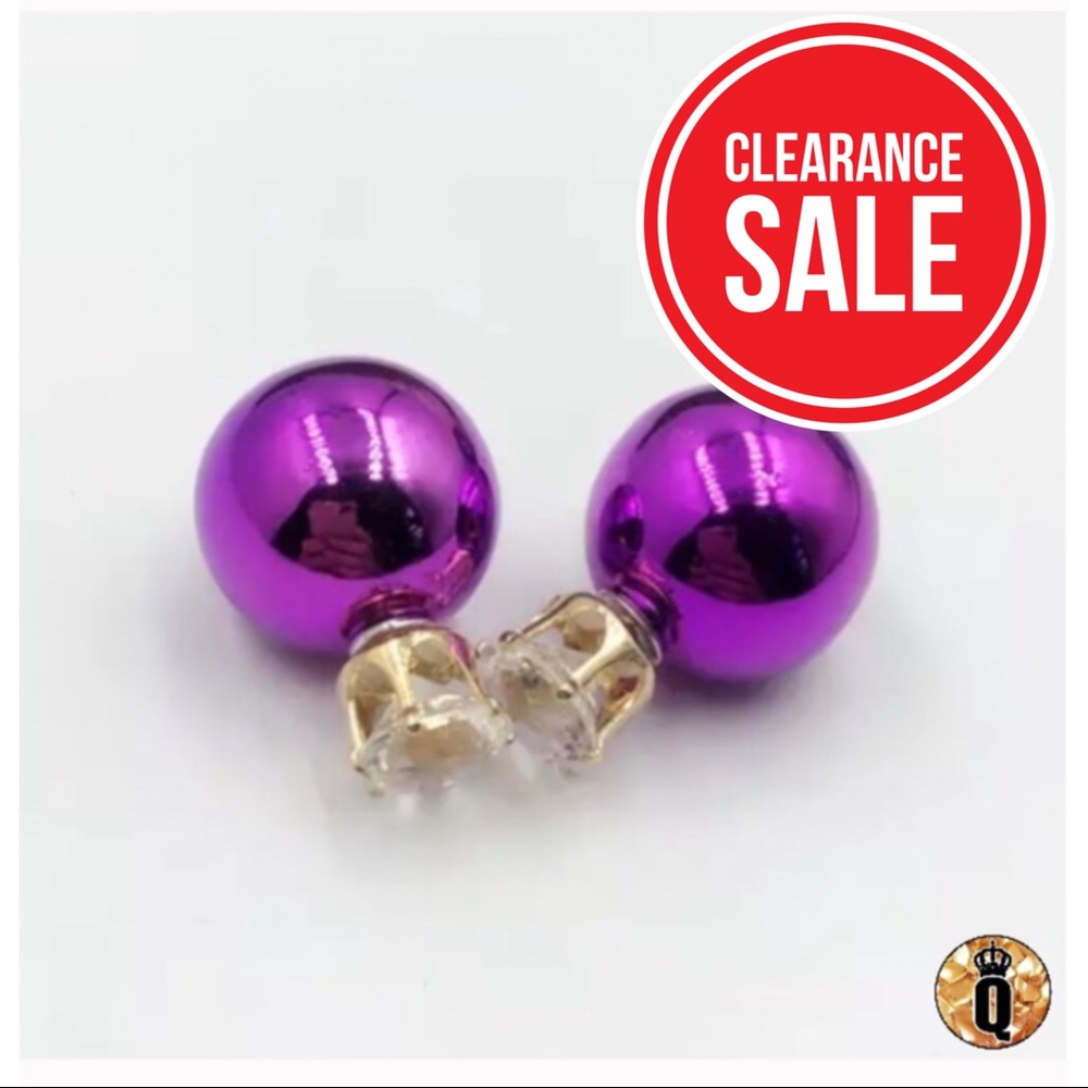 🔴𝟱/$𝟭𝟱🔴𝗖𝗟𝗘𝗔𝗥𝗔𝗡𝗖𝗘 Purple Earrings NEW - Picture 1 of 9